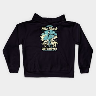 Surfing California Surfer and Surfboard Kids Hoodie